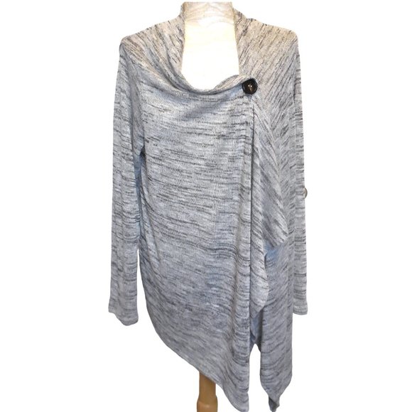 Cardigan Sweater NEW lightweight knit top long sleeve light gray summer - Picture 1 of 7